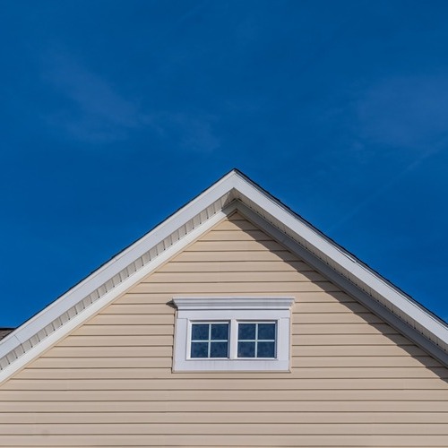 gable with a shingle roof