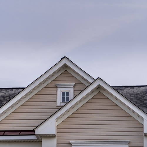 two gables with a shingle roof