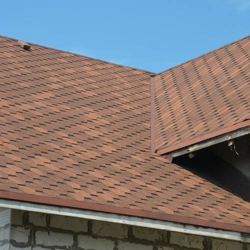 close-up of a shingle roof