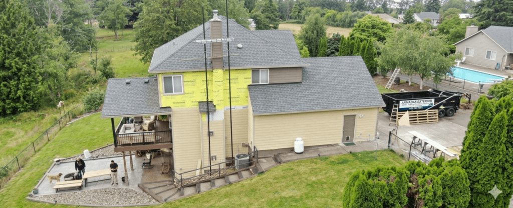 New residential siding replacement and installation project in Ridgefield, Washington by Armadas Exterior.