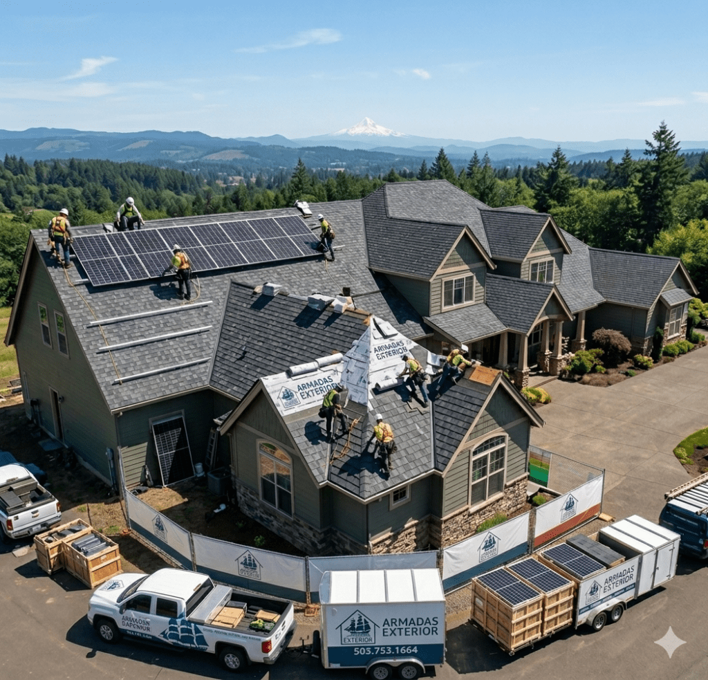 intsalling solar panels on steep roof