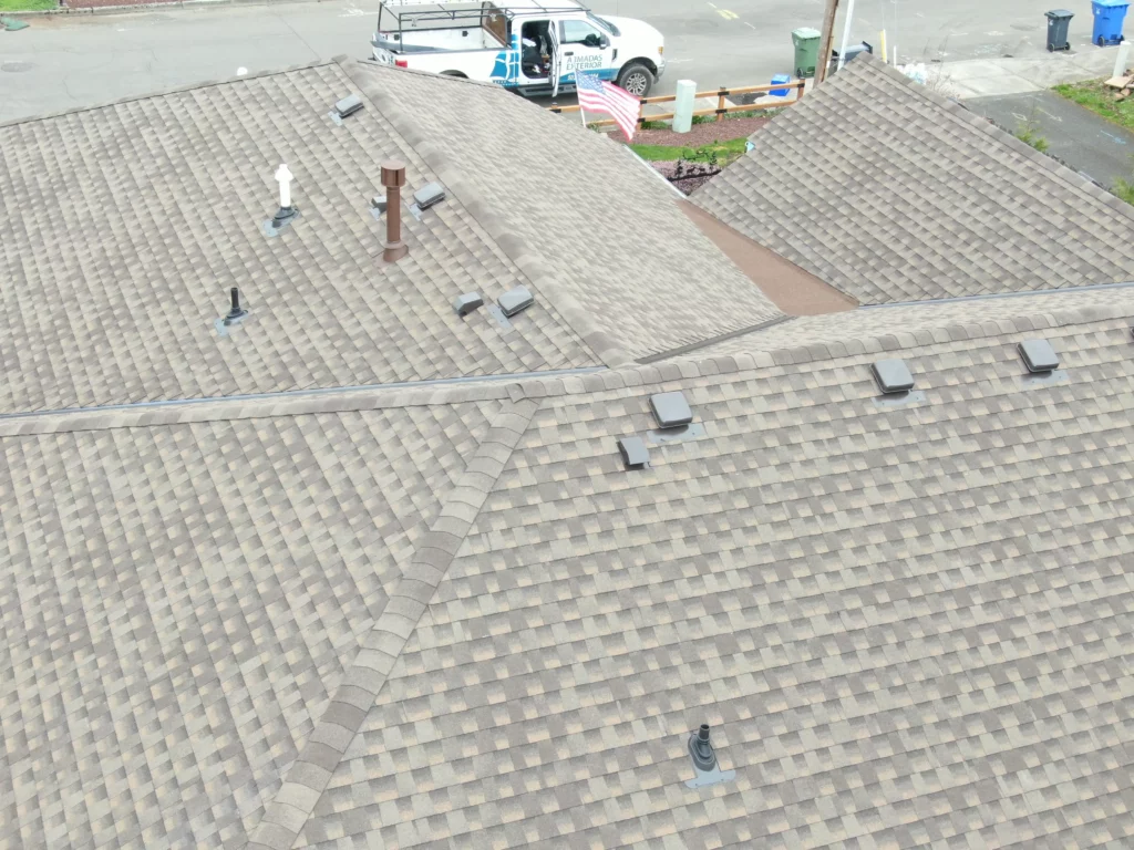 Completed roof in Sandy OR final walk with customer.