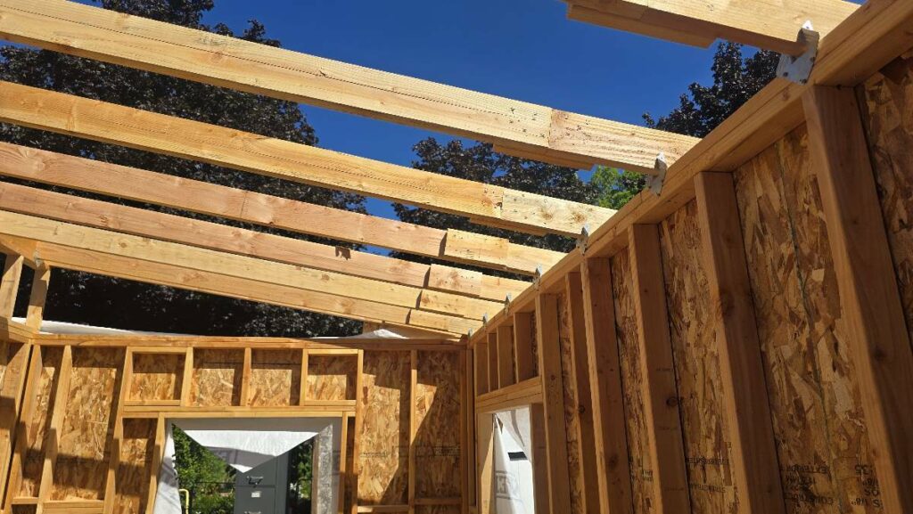 Wrong rafters installed and blocks scabbed in to make them longer