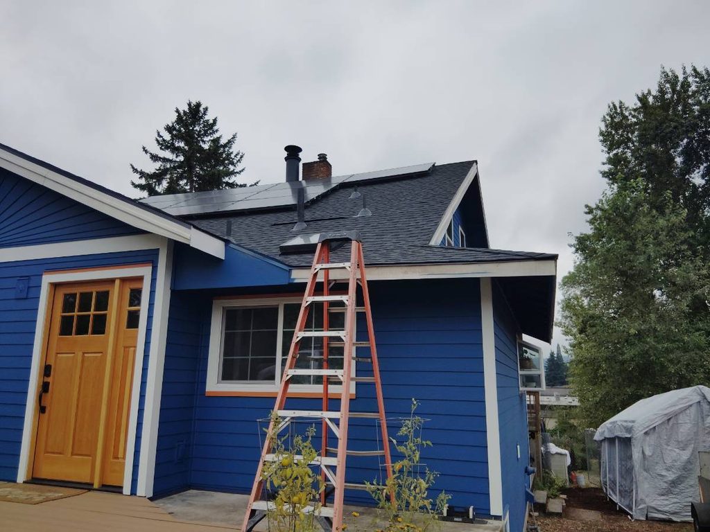 Now that the paint is done the gutters can get installed