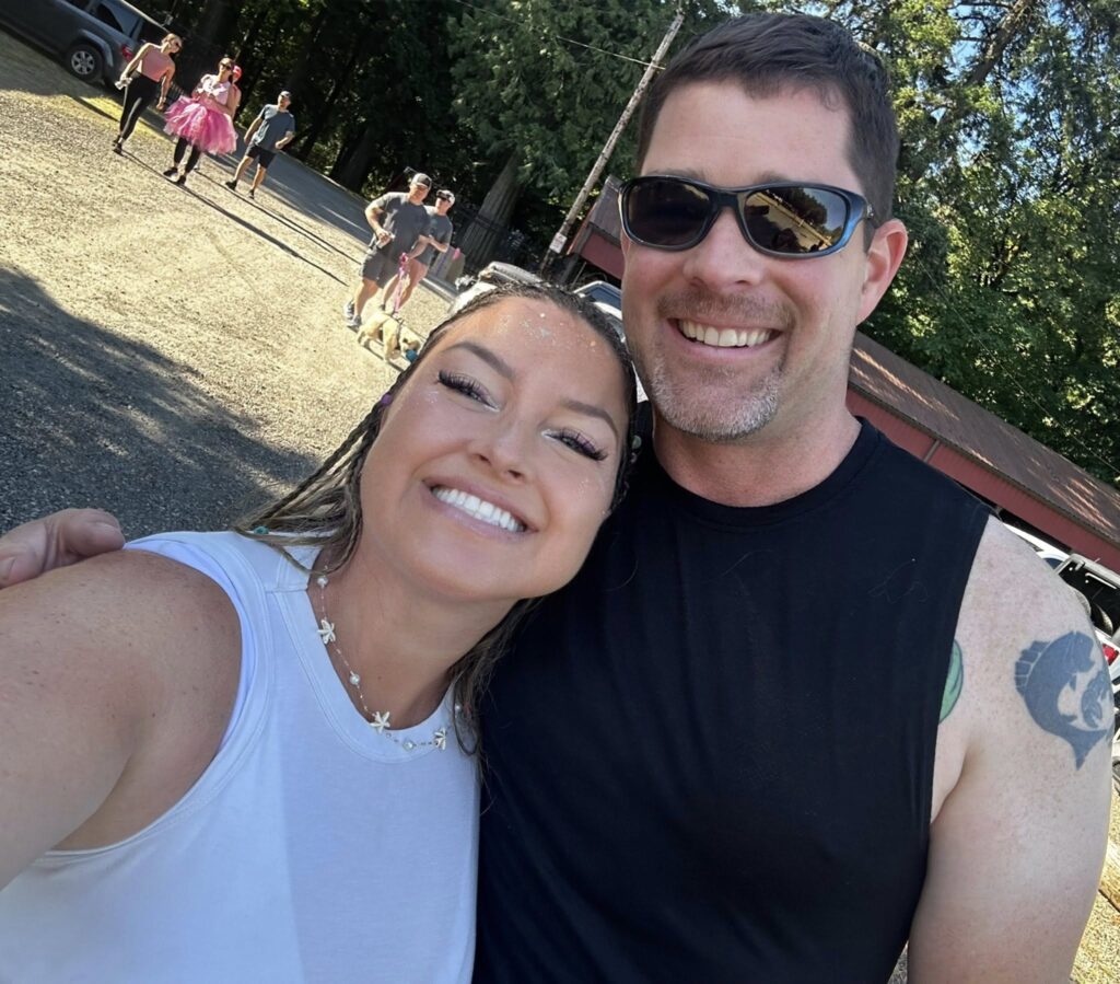 Kirsten and Lloyd at the Pink Sista 5K fund raiser event.