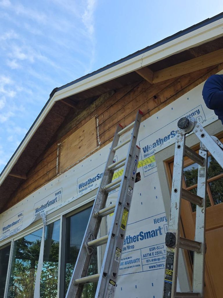 Front of the house is now smooth and ready to be weather wrapped.