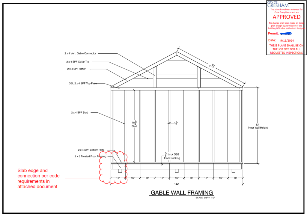 Rear elevations of the purposed blueprint design.
